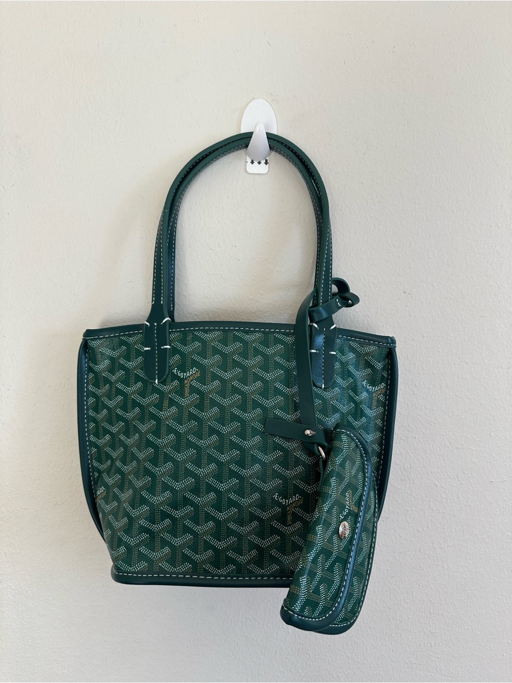 Green Mini Tote with attached Wallet